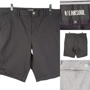 Link Soul Shorts Mens 38 Grey Chino Lightweight Cotton Bamboo Golf Golfing Mens